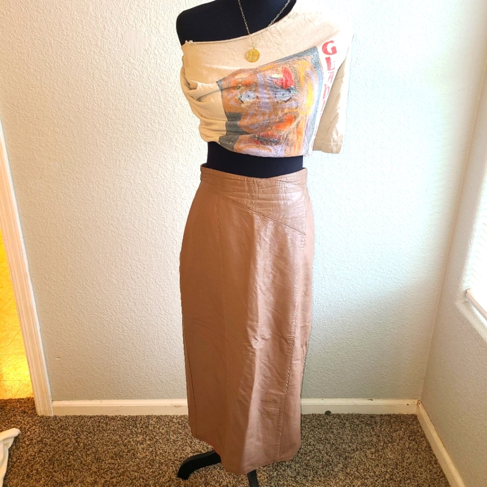 Vintage Suzelle leather Skirt